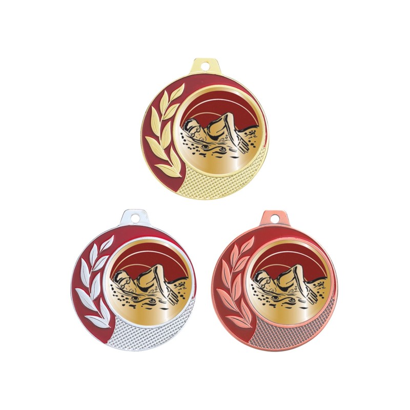 Médaille Design Natation F.  CZ18 Ø 70mm - Valorisez vos podiums et remises de prix