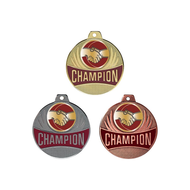 Médaille Champion Ø50mm : Amitié - Idéale compétions et tournois
