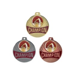 Médaille Champion Ø50mm : Natation  - Idéale compétions et tournois