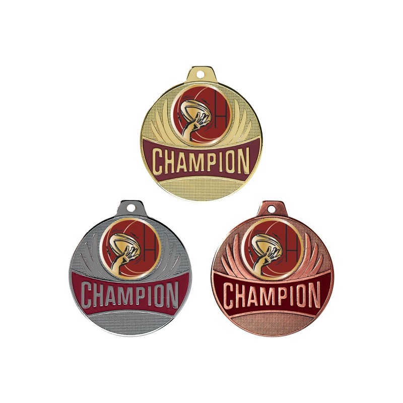Médaille Champion Ø50mm : Rugby  - Idéale compétions et tournois
