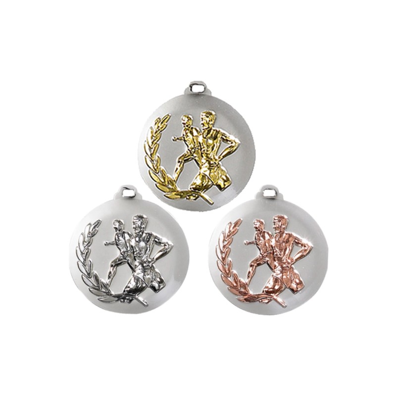 Médaille Bi-tons Ø50mm : Course à pied - Trophée pas cher