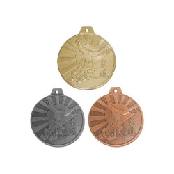Médaille Judo en promotion Ø 50mm - Finition or-argent-bronze