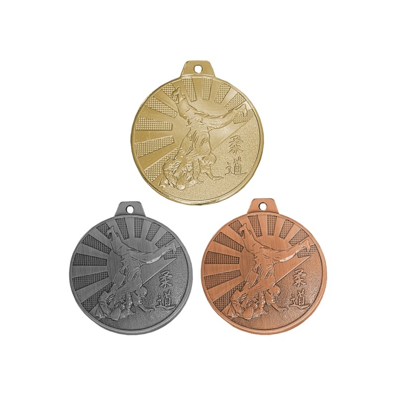 Médaille Judo en promotion Ø 50mm - Finition or-argent-bronze