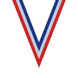 Ruban Bleu/Blanc/Rouge  pour médaille Sportive ! Clubs et Compétitions