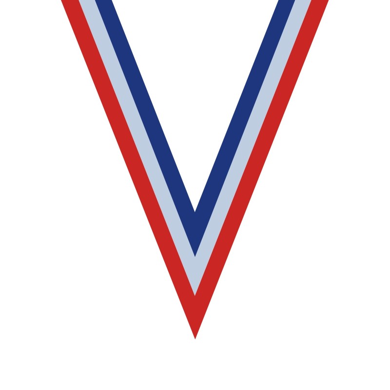 Ruban Bleu/Blanc/Rouge  pour médaille Sportive ! Clubs et Compétitions