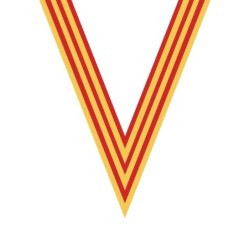 Ruban Jaune/Rouge  pour médaille Sportive ! Clubs et Compétitions
