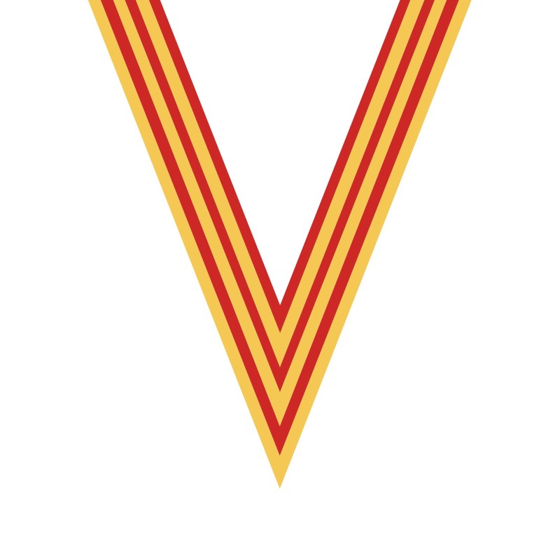 Ruban Jaune/Rouge  pour médaille Sportive ! Clubs et Compétitions