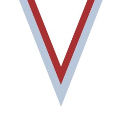 Ruban Rouge/Blanc  pour médaille Sportive ! Clubs et Compétitions