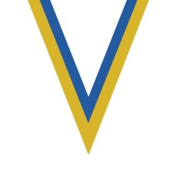 Ruban Jaune/Bleu  pour médaille Sportive ! Clubs et Compétitions