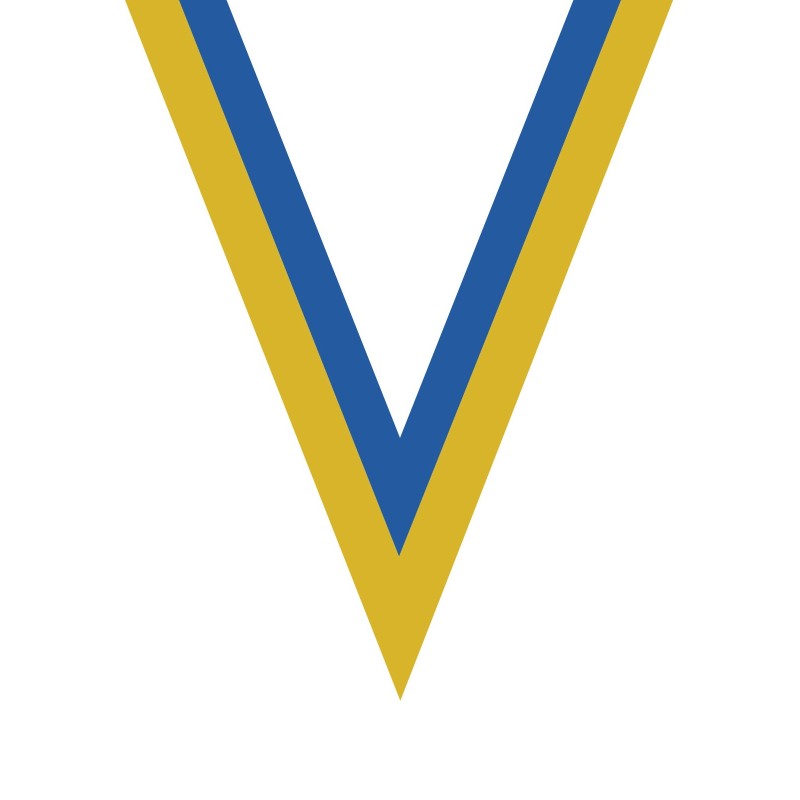 Ruban Jaune/Bleu  pour médaille Sportive ! Clubs et Compétitions