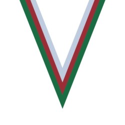 Ruban Vert/Rouge/Blanc  pour médaille Sportive ! Clubs et Compétitions