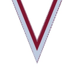 Ruban Blanc/Rouge  pour médaille Sportive ! Clubs et Compétitions