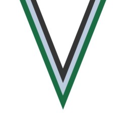 Ruban Vert/Blanc/Noir  pour médaille Sportive ! Clubs et Compétitions