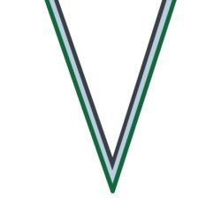 Ruban Vert-Blanc/Noir  pour médaille Sportive ! Clubs et Compétitions