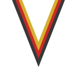 Ruban Noir/Rouge/Jaune  pour médaille Sportive ! Clubs et Compétitions