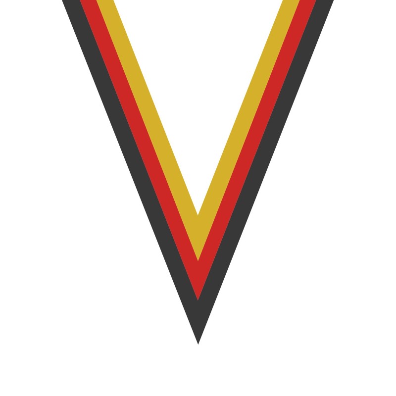 Ruban Noir/Rouge/Jaune  pour médaille Sportive ! Clubs et Compétitions