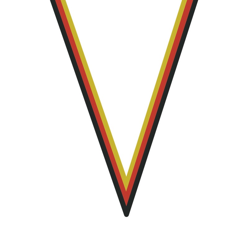 Ruban Noir/Rouge/Jaune  pour médaille Sportive ! Clubs et Compétitions