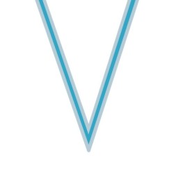 Ruban Blanc/Bleu ciel/Blanc pour médaille Sportive ! Clubs et Compétitions