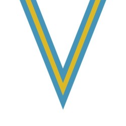 Ruban Bleu ciel/Jaune/Bleu ciel pour médaille Sportive ! Clubs et Compétitions