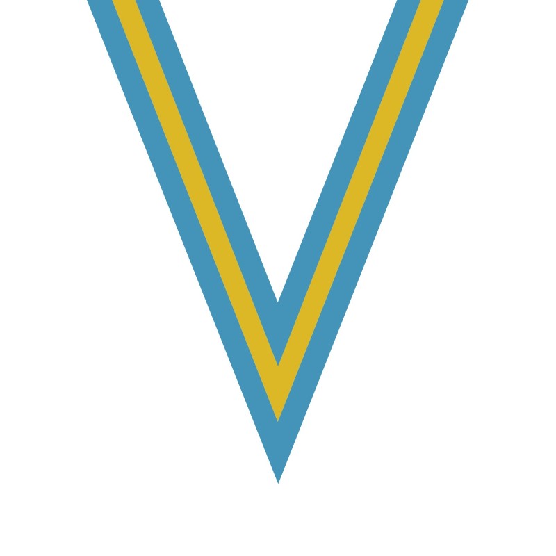 Ruban Bleu ciel/Jaune/Bleu ciel pour médaille Sportive ! Clubs et Compétitions