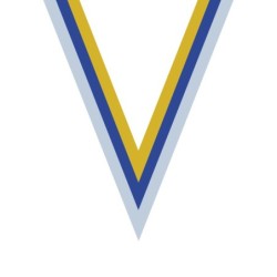 Ruban Blanc/Bleu/Jaune pour médaille Sportive ! Clubs et Compétitions