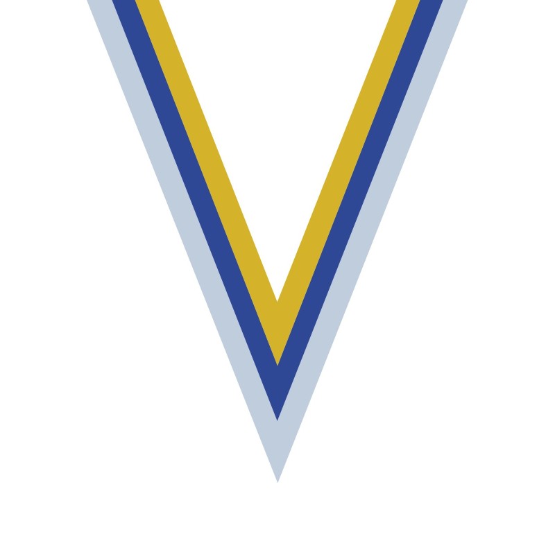Ruban Blanc/Bleu/Jaune pour médaille Sportive ! Clubs et Compétitions