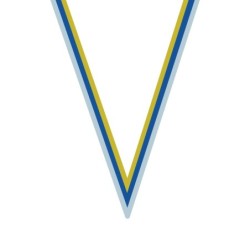 Ruban Blanc/Bleu/Jaune pour médaille Sportive ! Clubs et Compétitions