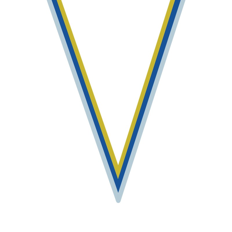 Ruban Blanc/Bleu/Jaune pour médaille Sportive ! Clubs et Compétitions