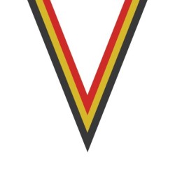 Ruban Noir/Jaune/Rouge pour médaille Sportive ! Clubs et Compétitions