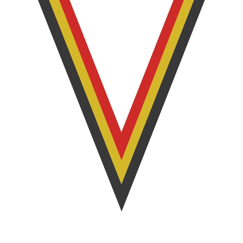 Ruban Noir/Jaune/Rouge pour médaille Sportive ! Clubs et Compétitions