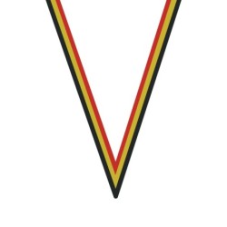 Ruban Noir/Jaune/Rouge pour médaille Sportive ! Clubs et Compétitions
