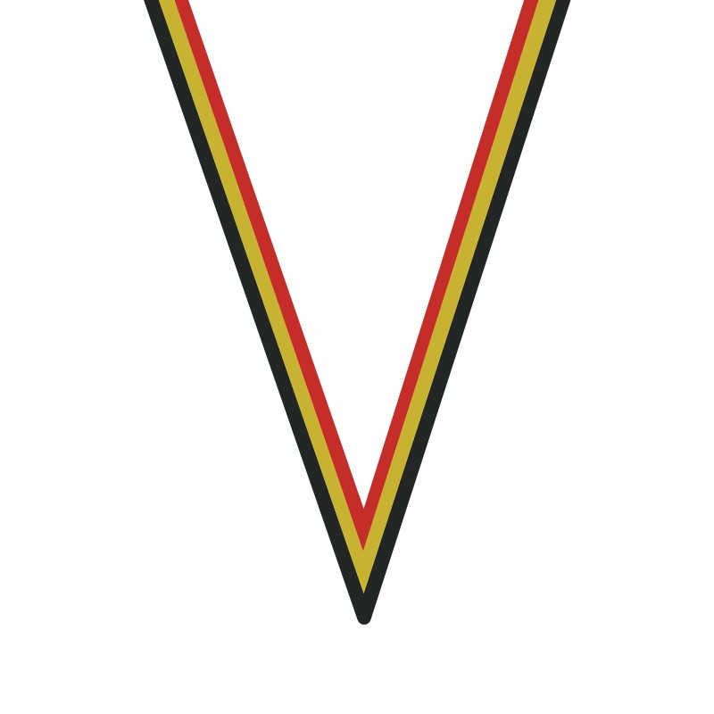 Ruban Noir/Jaune/Rouge pour médaille Sportive ! Clubs et Compétitions