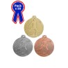 50 Médailles Football en promotion Ø 50mm - Finition or-argent-bronze