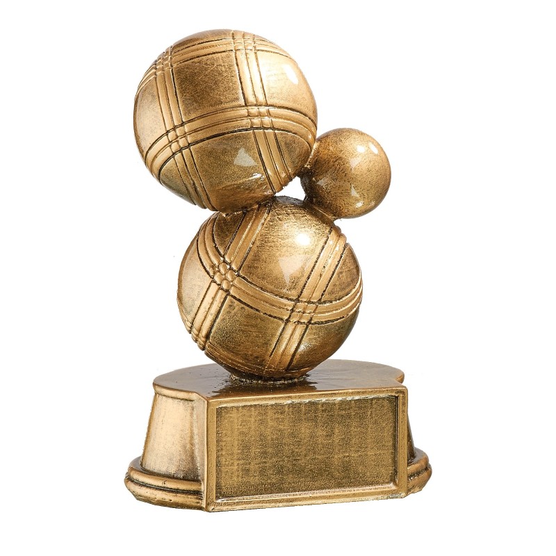 Trophée économique Boules & Pétanque en Verre  - H15cm – Réf : 81511