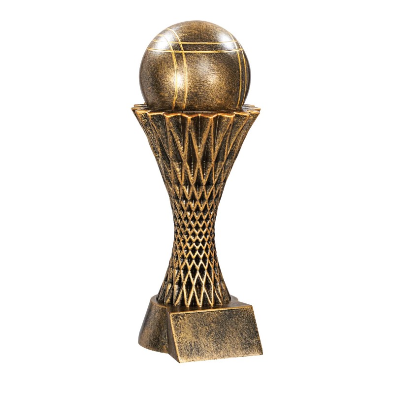 Trophée économique Boules & Pétanque en Résine  - H35cm – Réf : 25211