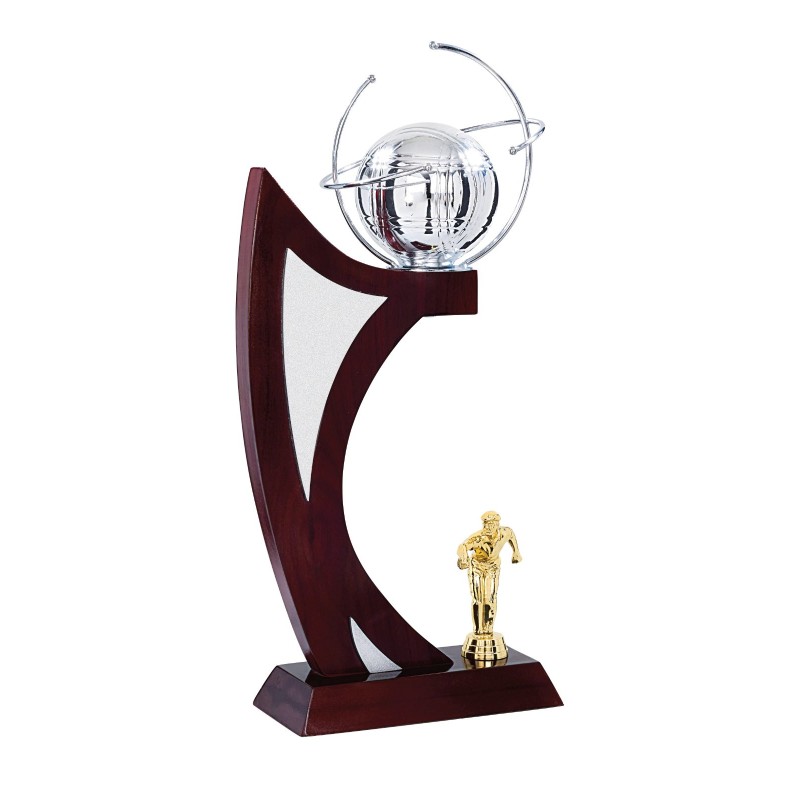 Trophée économique Boules & Pétanque en Bois - H48cm – Réf : 94-01