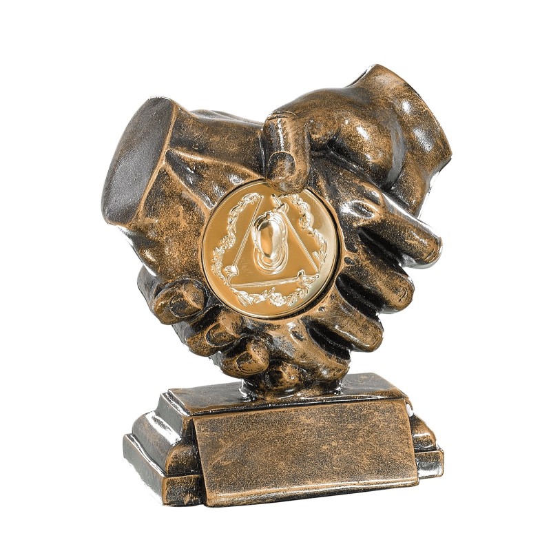 Trophée Classique Amitié en Résine  - H :15cm – Réf : 52534