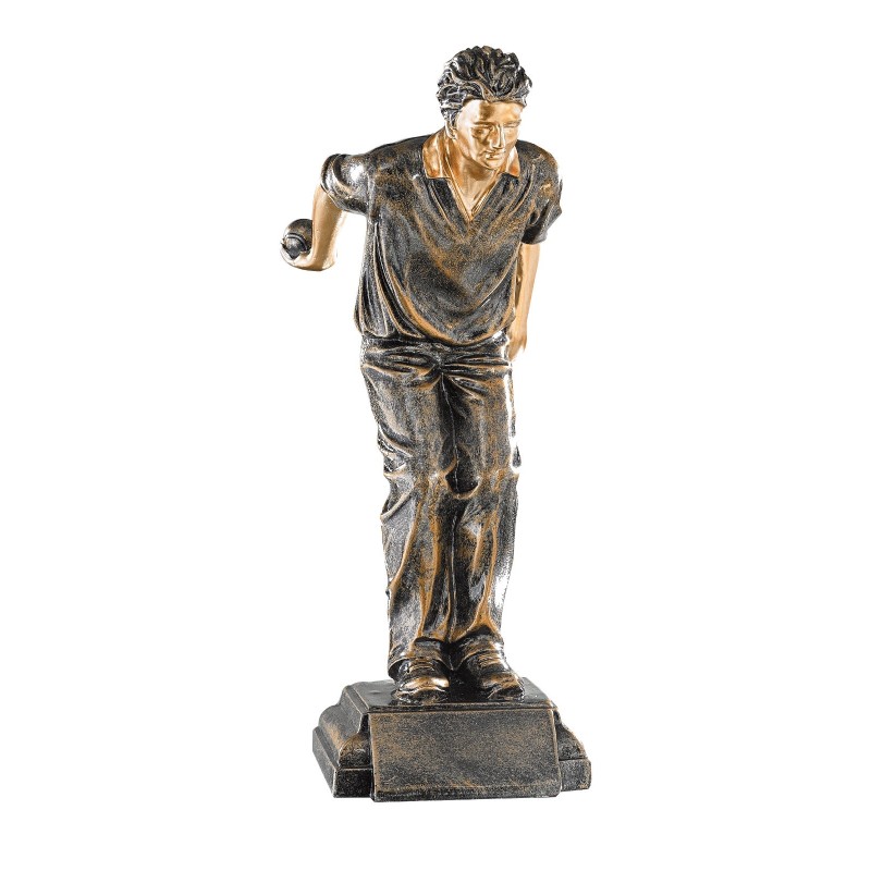 Trophée Classique Boules & Pétanque en Résine  - H :28cm – Réf : 52512