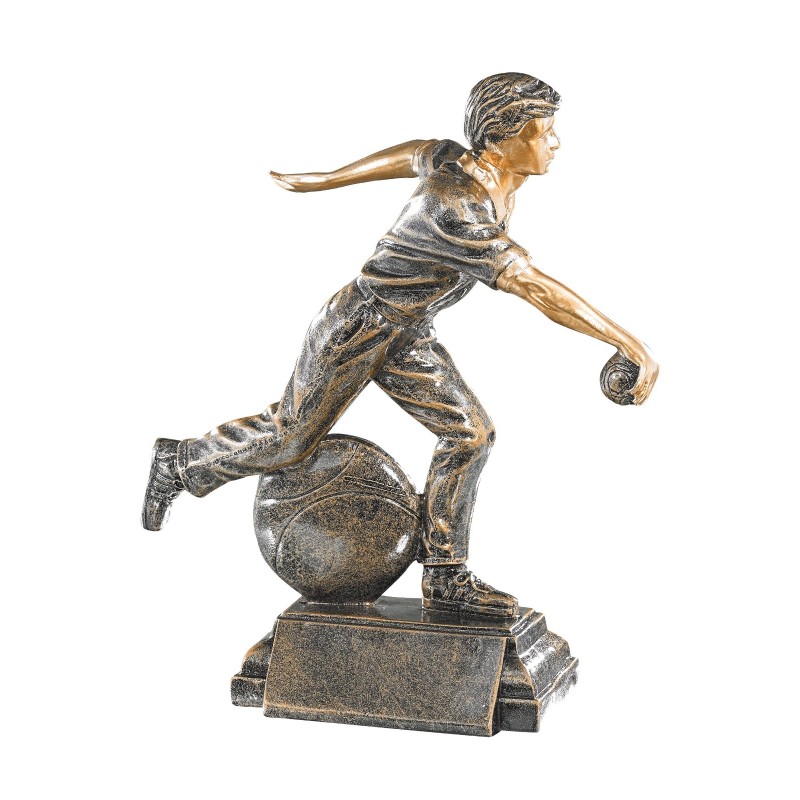 Trophée Classique Boules & Pétanque en Résine  - H :22cm – Réf : 52646