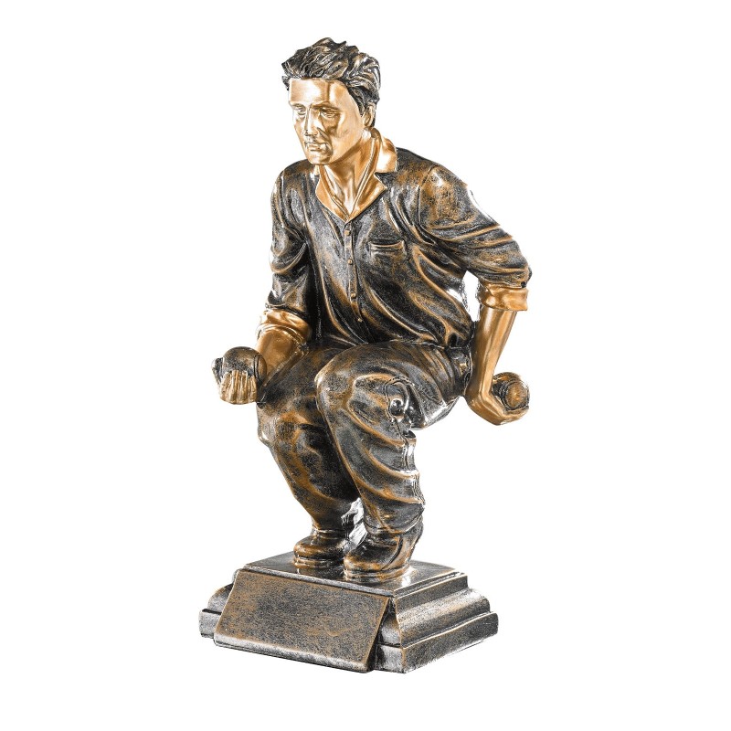 Trophée Classique Boules & Pétanque en Résine  - H :27cm – Réf : 52546
