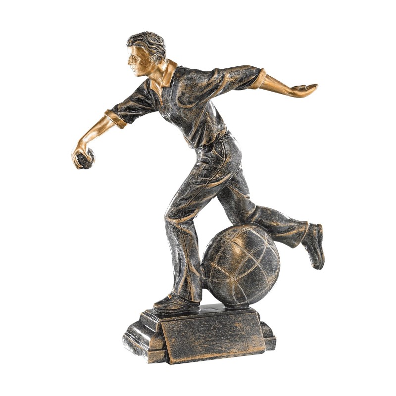 Trophée Classique Boules & Pétanque en Résine  - H :24cm – Réf : 52510
