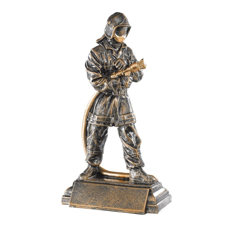 Trophée Classique Pompier en Résine  - H :25cm – Réf : 52539