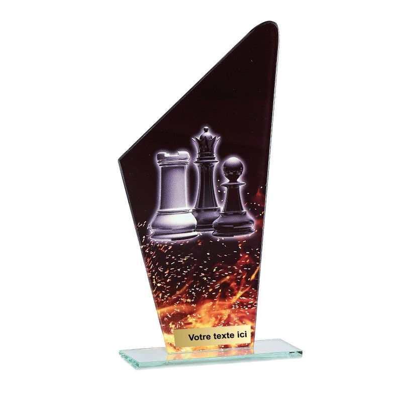 Trophée économique Echecs en Verre – H22cm – Réf : 66108