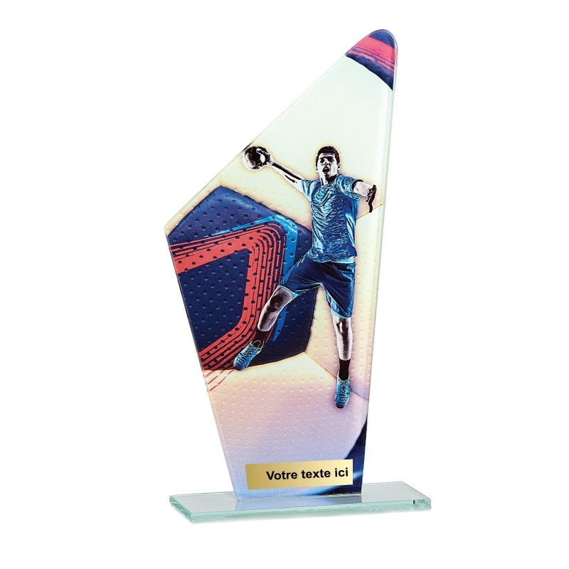 Trophée économique Handball en Verre – H22cm – Réf : 66113