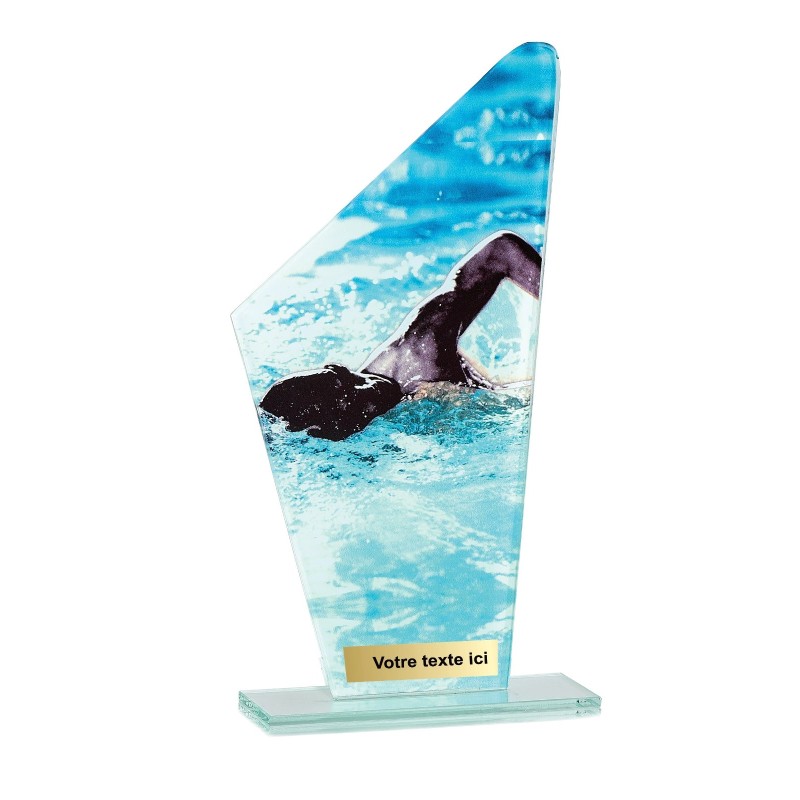 Trophée économique Natation en Verre – H22cm – Réf : 66115