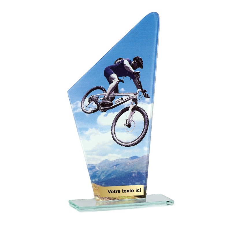 Trophée économique Cyclisme en Verre – H22cm – Réf : 66120