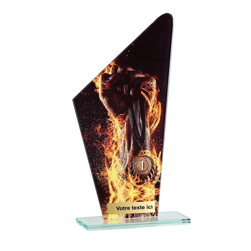 Trophée économique Victoire en Verre – H22cm – Réf : 66121