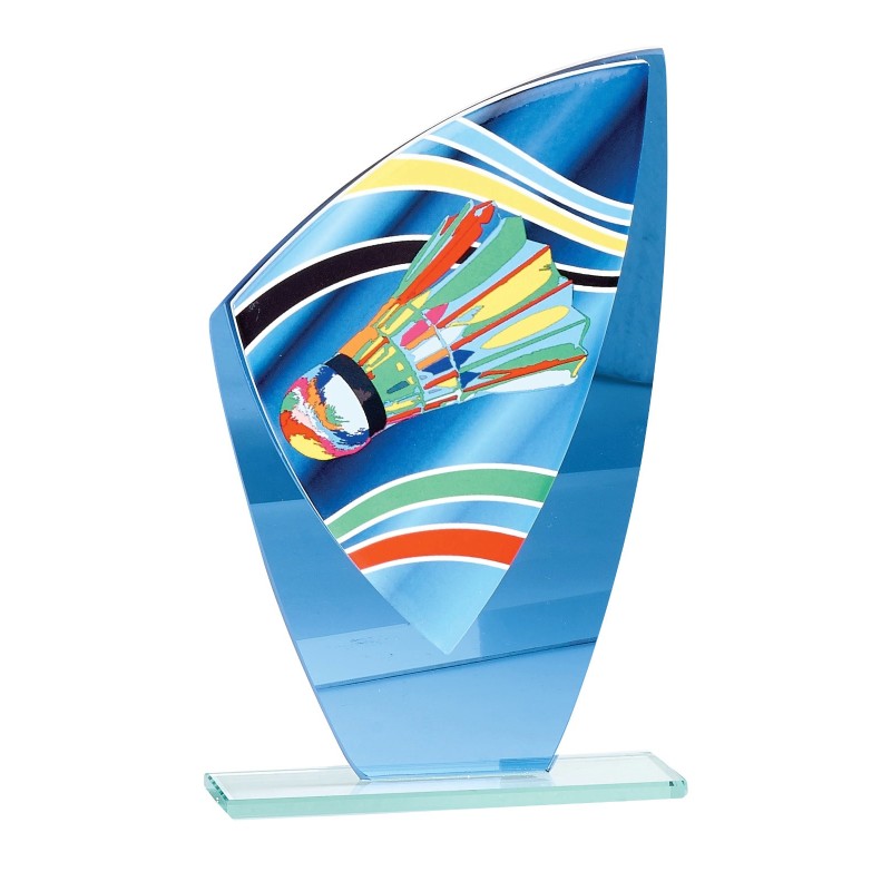 Trophée économique Badminton en Verre – H24cm – Réf : 66201