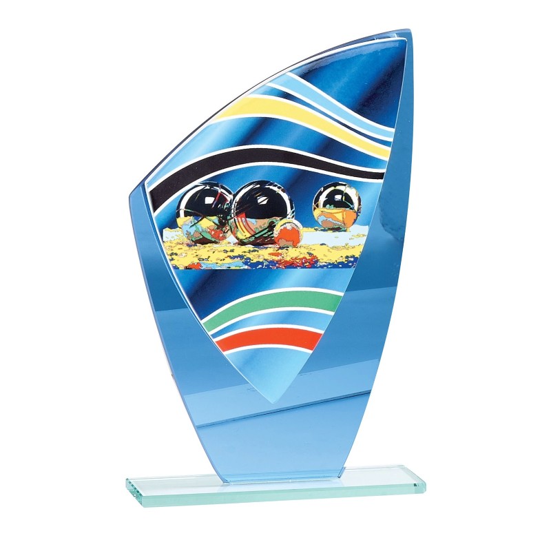 Trophée économique Boules & Pétanque en Verre – H24cm – Réf : 66209