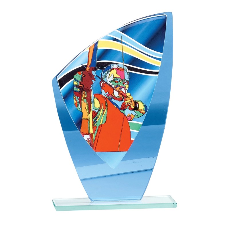Trophée économique Tir à l'arc en Verre – H24cm – Réf : 66211